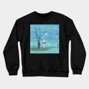 Sailboat and trees Crewneck Sweatshirt